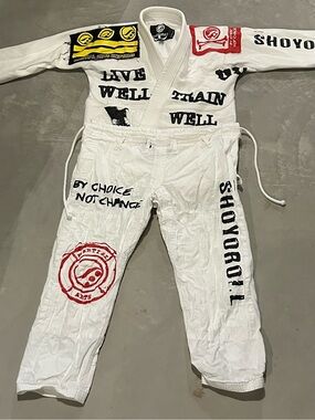 Shoyoroll White Brazilian Jiu-Jitsu Gi with Black & Red Graphics